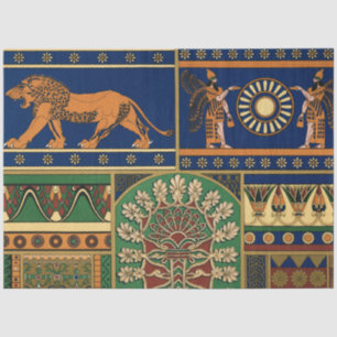Assyrian Deity Apkallu, Winged Genius, Sun & Lion Tissue Paper