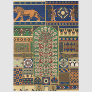 Assyrian Deity Apkallu, Winged Genius, Sun & Lion Tissue Paper