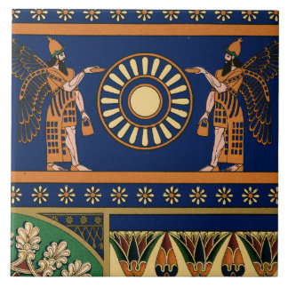 Assyrian Deity Called an Apkallu or Winged Genius Ceramic Tile