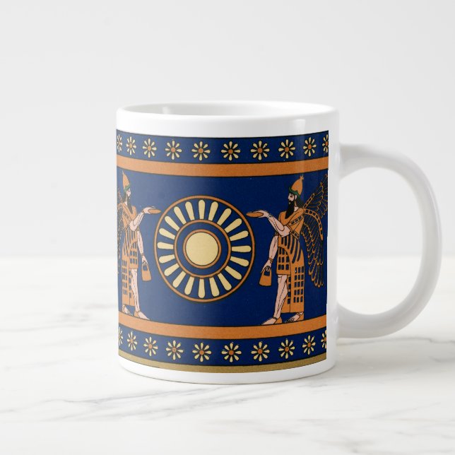 Assyrian Deity Called an Apkallu or Winged Genius Giant Coffee Mug (Right)