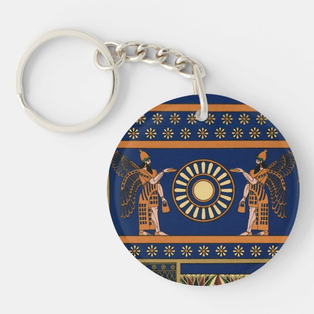 Assyrian Deity Called an Apkallu or Winged Genius Keychain (Front)