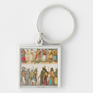 Assyrian Dress, from 'Trachten der Voelker', 1864 Keychain