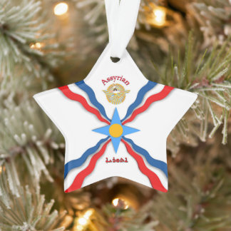 Assyrian Flag Acrylic Ornament, Star Ornament