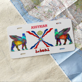 Assyrian Flag And Lamassu License Plate