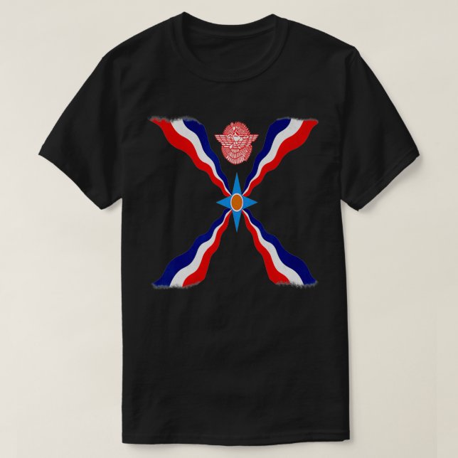Assyrian Flag Ator Ashurbanipal King  T-Shirt (Design Front)