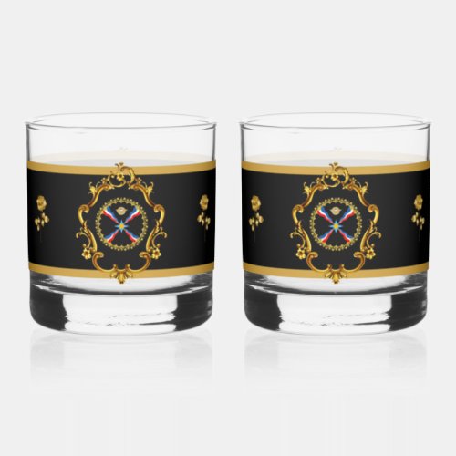 Assyrian Flag Drinkware Set Whiskey Glass