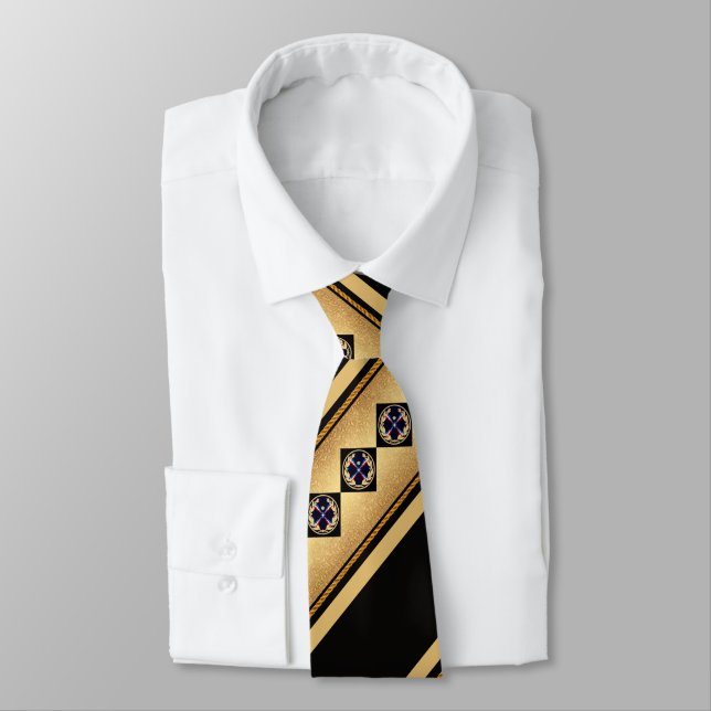 Assyrian Flag Neck Tie (Tied)