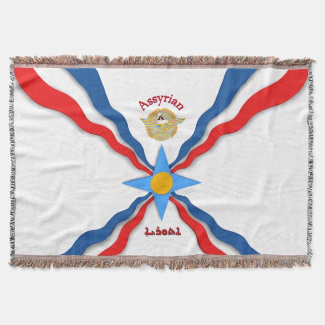 Assyrian Flag Throw Blanket (Front)