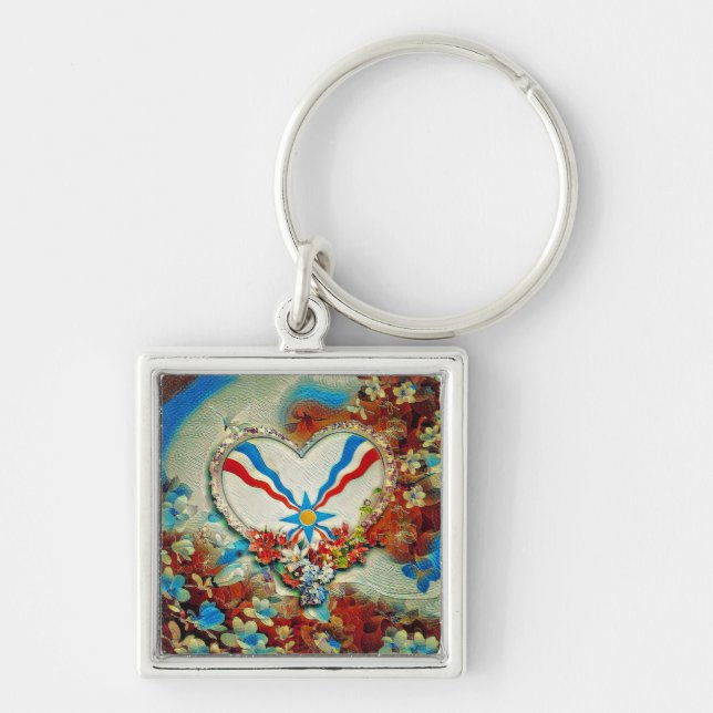 Assyrian Heart Keychain (Front)