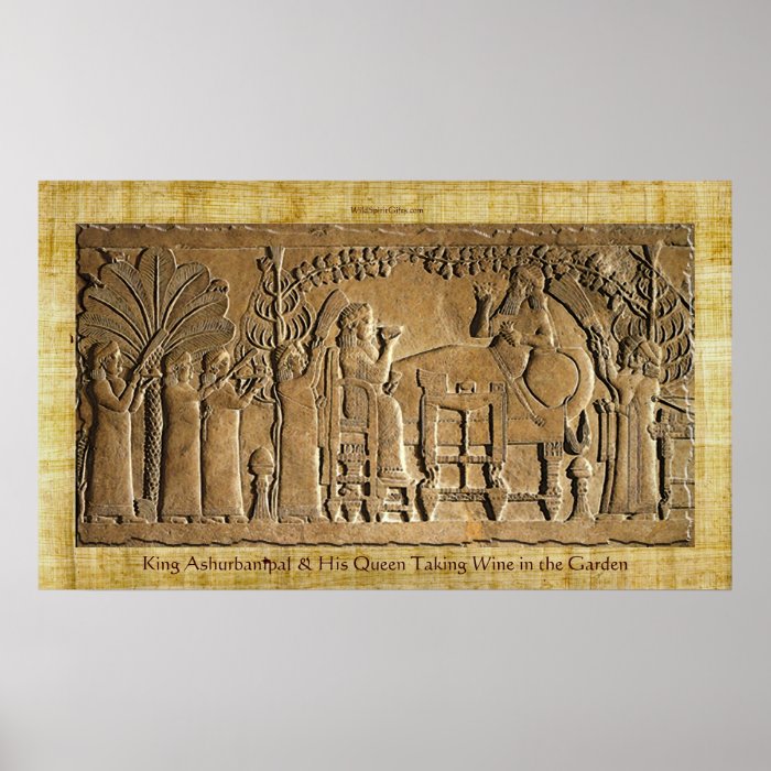 Assyrian King Ashurbanipal HIstoric Art  Poster