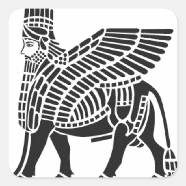 Assyrian Lamassu Square Sticker (Front)