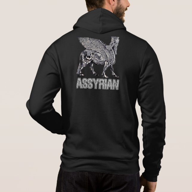 Assyrian Lamassu T-Shirt Hoodie (Back)