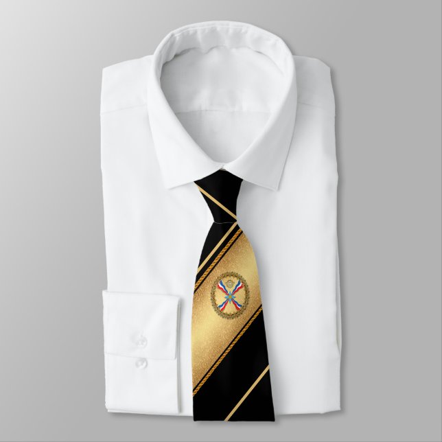Assyrian National Flag Neck Tie (Tied)