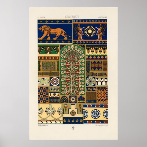 Assyrian pattern from Lornement Polychrome 1888  Poster