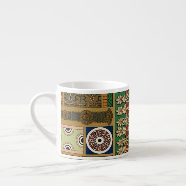 Assyrian Retro Colorful Pattern  Espresso Cup (Left)