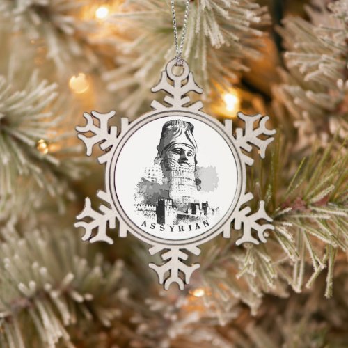 Assyrian Snowflake Framed Ornament
