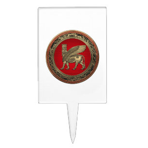 Assyrian Winged Bull - Gold Lamassu Cake Topper