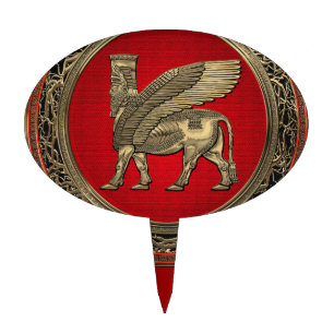 Assyrian Winged Bull - Gold Lamassu Cake Topper