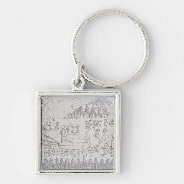 Assyrians moving a Winged Bull on a Sledge, from ' Keychain (Front)