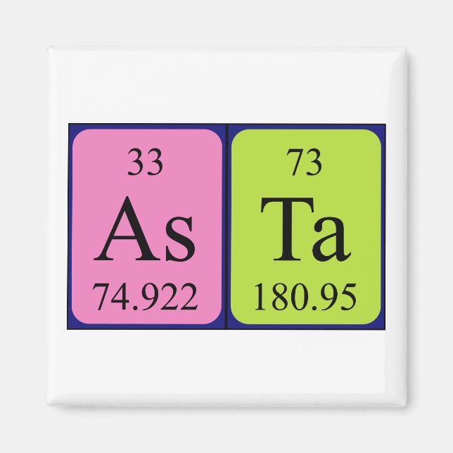 Asta periodic table name magnet (Front)