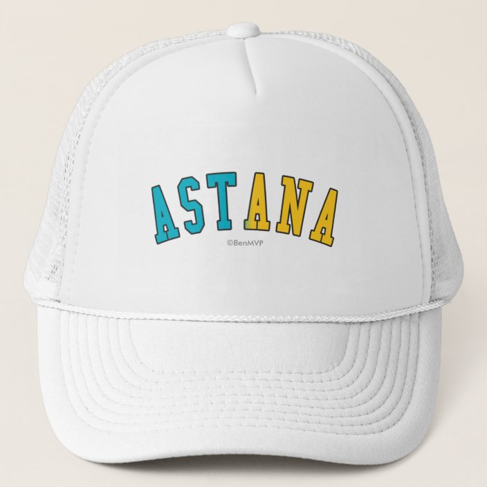 Astana in Kazakhstan National Flag Colors Mesh Hat