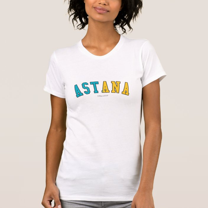 Astana in Kazakhstan National Flag Colors T Shirt