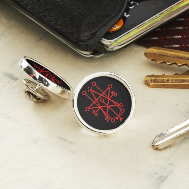 Astaroth Demon Sigil Occult Goth Lapel Pin (In Situ)
