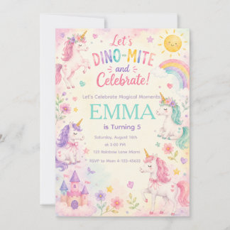 astel Unicorn Birthday Invitation Template