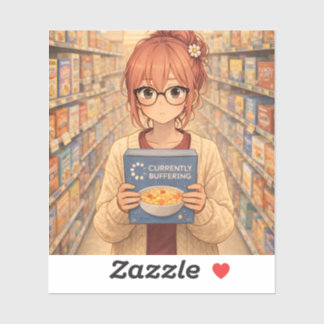 Aster™ Currently Buffering Custom-Cut Vinyl Sticke Sticker