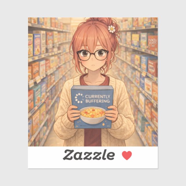 Aster™ Currently Buffering Custom-Cut Vinyl Sticke Sticker (Sheet)