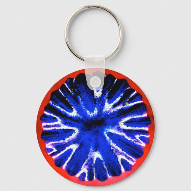 Aster Flower Art Keychain (Front)