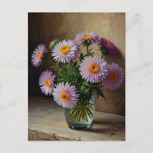 Aster flowers postcard (Front)
