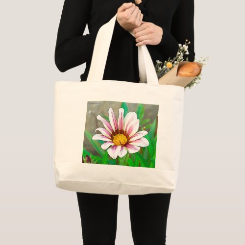 aster in garden large tote bag