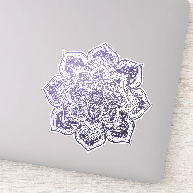 Aster Mandala Custom-Cut Vinyl Sticker (Detail)