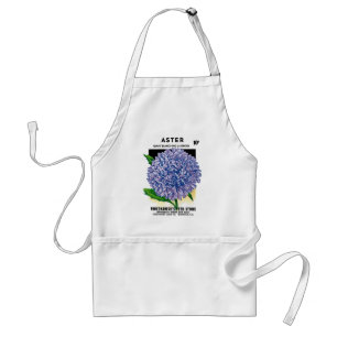 Aster Vintage Seed Packet Adult Apron