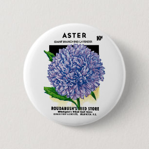 Aster Vintage Seed Packet Button