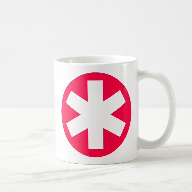 Asterisk - Crimson Red Coffee Mug (Right)