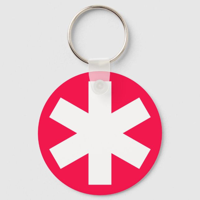 Asterisk - Crimson Red Keychain (Front)