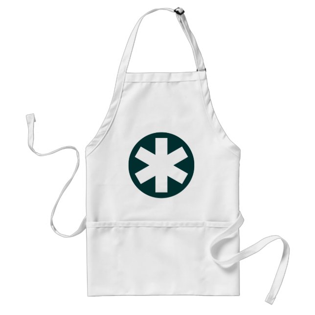 Asterisk - Dark Green Adult Apron (Front)