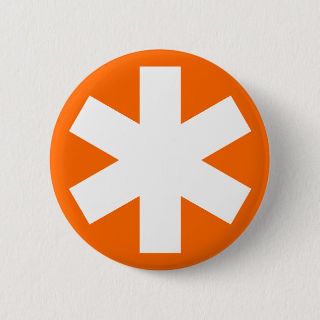 Asterisk - Orange Pinback Button (Front)