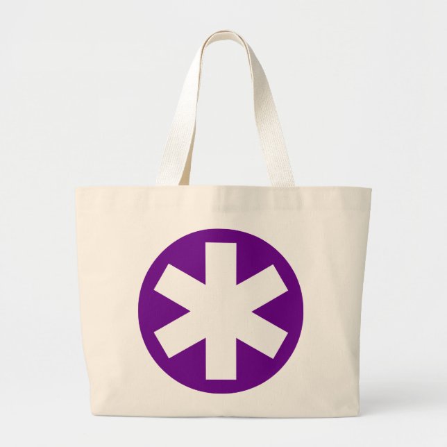 Asterisk - Purple Large Tote Bag (Front)