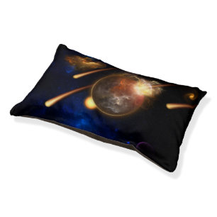 Asteroid Apocalypse Fractal Art Spacescape Pet Bed