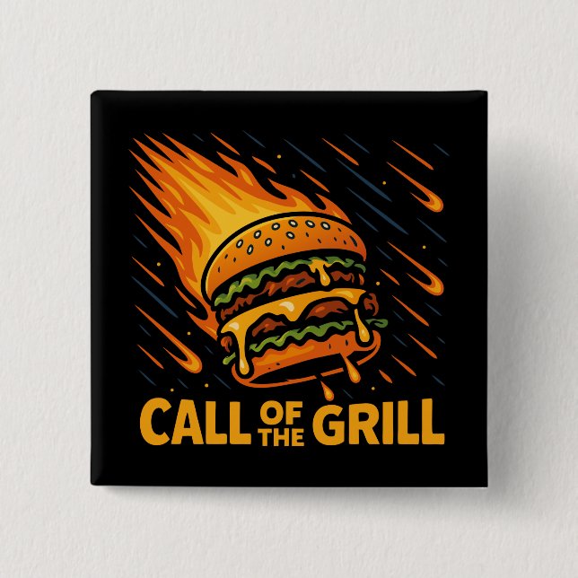 Asteroid Burger Call Of The Grill Button (Front)