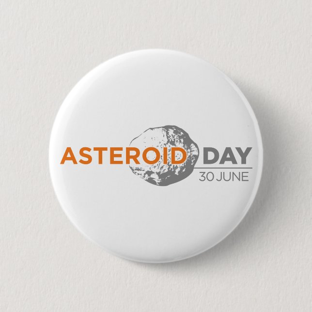 Asteroid Day badge, large Pinback Button (Front)