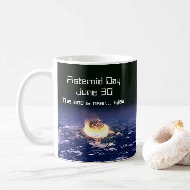 Asteroid Day June 30 Coffee Mug (With Donut)