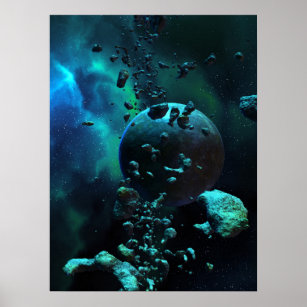 Asteroid Field Fantasy Poster