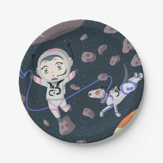 Asteroid Girl Paper Plates