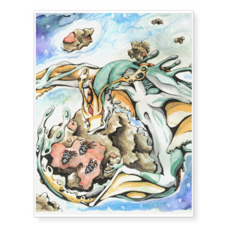 Asteroid Hunting Alien Dragon Temporary Tattoos