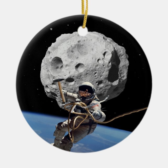 Asteroid Miner Ceramic Ornament (Front)