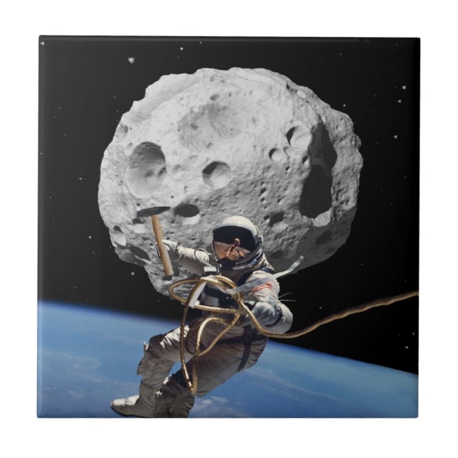 Asteroid Miner Ceramic Tile (Front)